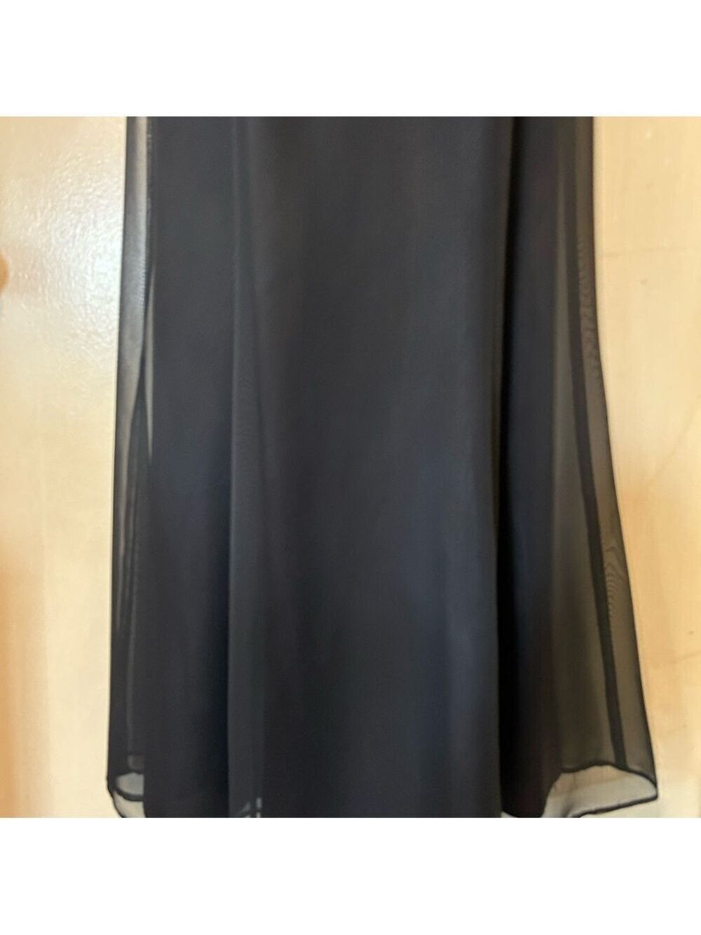 De Laru Vintage Black Maxi Dress with Bow and Sequin Detail size 4 - Picture 3 of 12